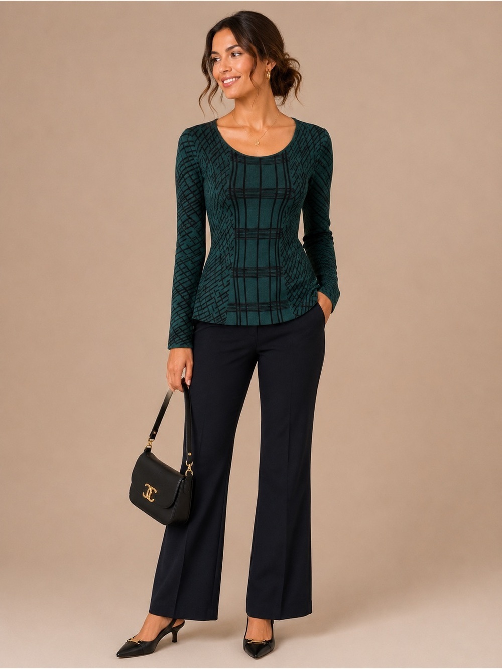 Antonio Melani Sweater Joni
Knit Round Neck Pine/Black
Size Medium